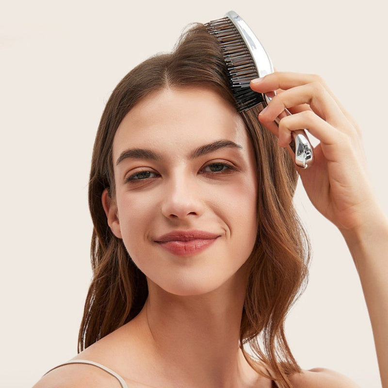 Tosfu Electroplated Detangling & Scalp Massage Brush - myernk