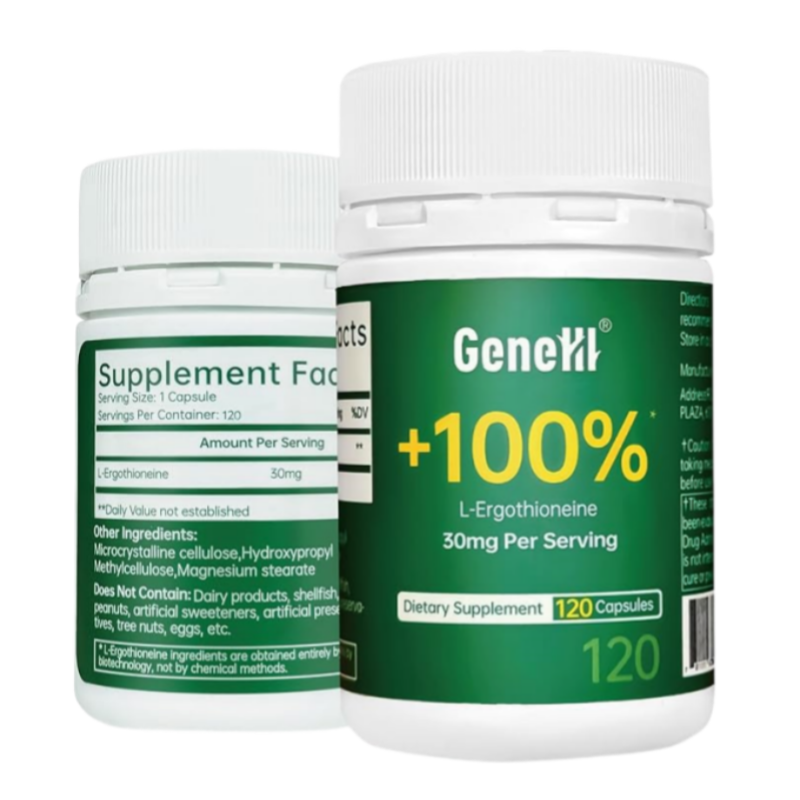 GENEIII L-Ergothioneine 30mg Per Serving 120 Vegon Capsules - myernk