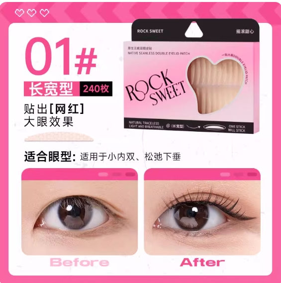 ROCK SWEET Natural Seamless Double Eyelid Tape 240pcs