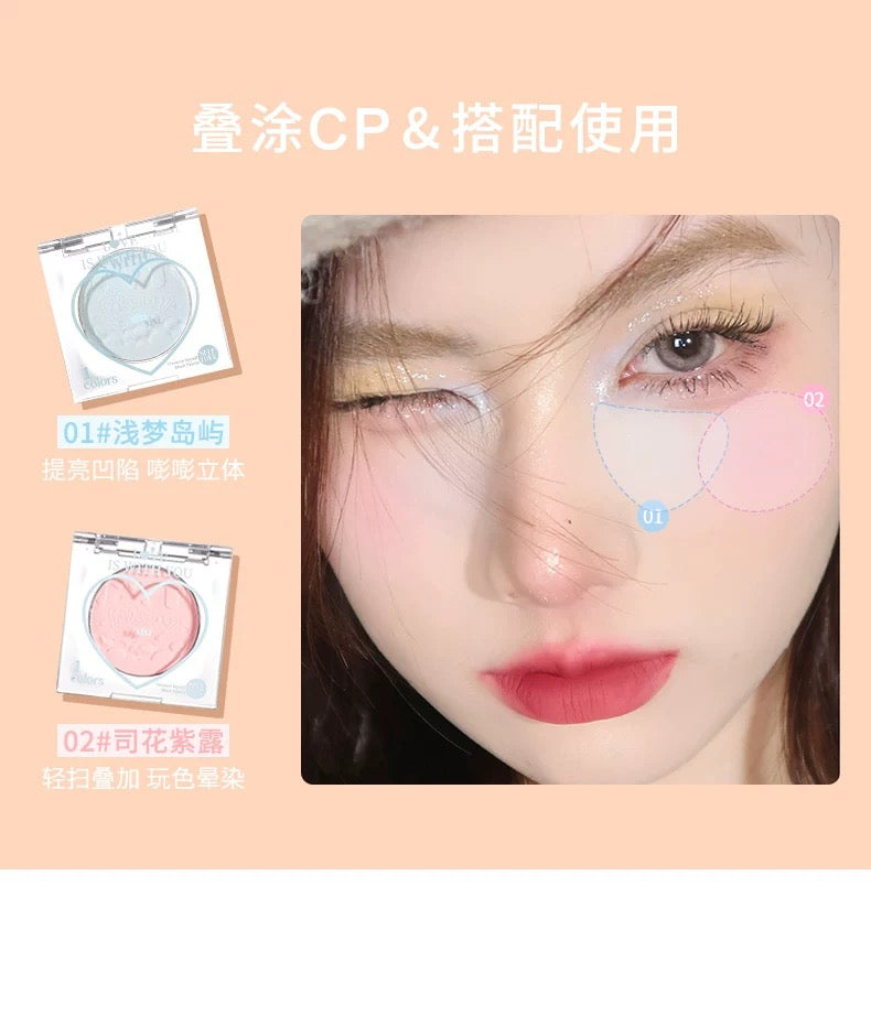 xixi Chacha Peach Heart Single Blush 1.5g - myernk