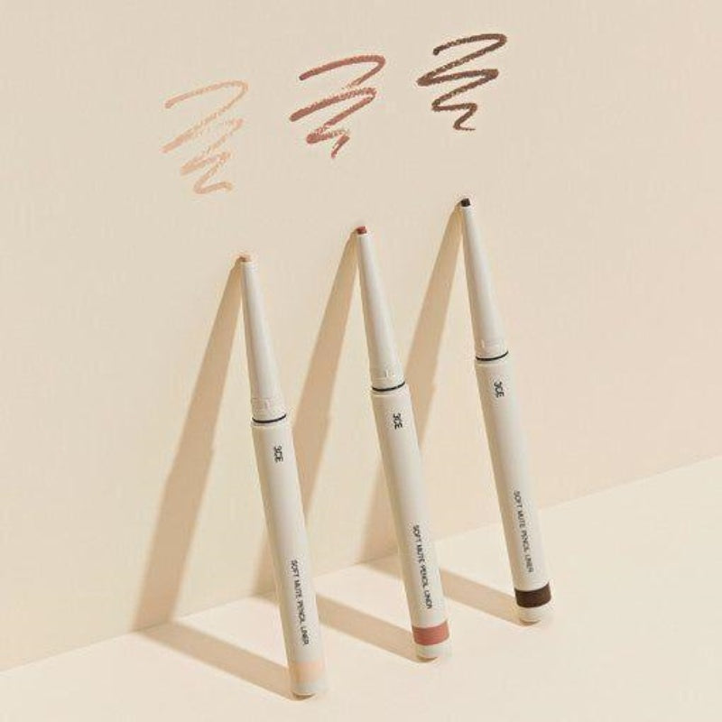 3CE Soft Mute Pencil Liner 0.1g | Long-Lasting & Smudge-Proof Eye Definition - myernk